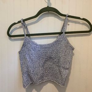 Brandy Melville blue and white tank top